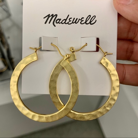 MADEWELL Hammered Gold Hoop Earrings - Picture 3 of 5